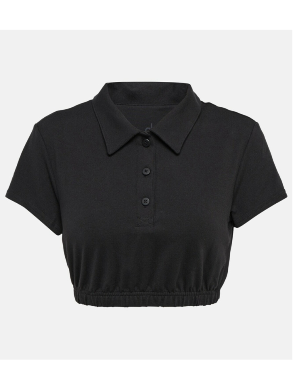 Alo Yoga Black Prestige Polo Crop Top Size M